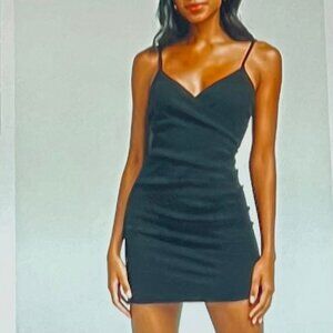 Full Tilt Surplice Bodycon Dress in Black (XL) New With Tag